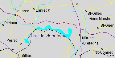 carte lac de Guerlédan